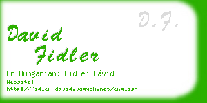 david fidler business card